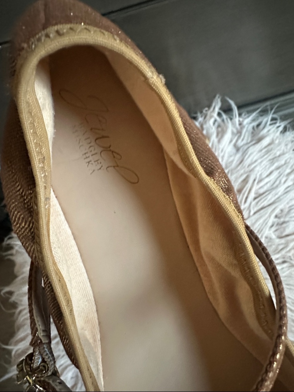 Jewel Badgley Mischka Metallic Bronze Mary Jane Flats - Picture 6 of 6